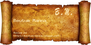 Beutum Manna névjegykártya